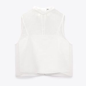 Zara White Sleeveless Top